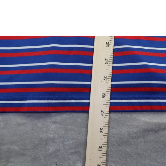 Majestic CoolBase NY New York Giants NFL Football Striped Polo Shirt Sz L - Picture 8 of 8